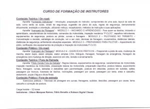 HONDA Instrutor de Pilotagem conteùdo