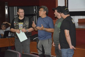 Carlos A. Zuffo, presidente dos Viageiros, Carlos Amaral e os instrutores Hebert e Leon, do Rio de Janeiro