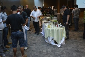 Café da manhã, oferecido para os ouvintes da palestra